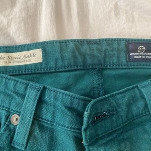 AG Green skinny jeans